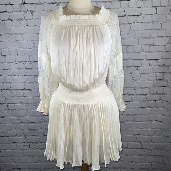 Ramy Brook Victorian Bohemian Mini Trent Lace Off-the-Shoulder Dress XS NEW - Picture 3 of 16